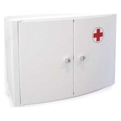 Armoire à pharmacie murale 2 portes 46x15,5x32 cm – Plastique haute qualité – Charge max 8 kg – 3 étagères réglables – Fixation sans perçage – Ta-Tay (1/5)