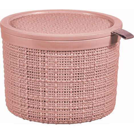 Curver yute - Caja de almacenamiento (2 L, D17,1 x 12,6 cm), color rosa