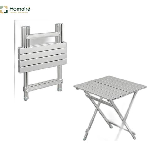 Table de jardin aluminium gris 50.5 x 46.5 x 60 cm HOMAIRE (1/5)