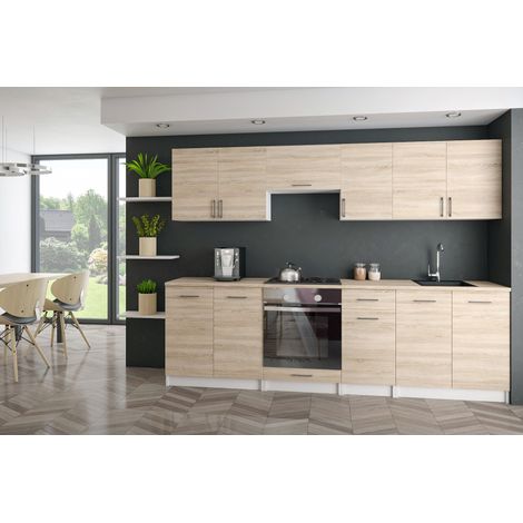 Moderne Küchenzeile LECO 240 cm in Sonoma Eiche – funktionales Design für jede Küche (1/3)