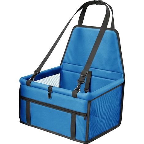 Siège d'appoint pour chien et chat - Housse de rehausseur étanche en tissu Oxford - Ceinture de sécurité - 40x30x25 cm (1/5)