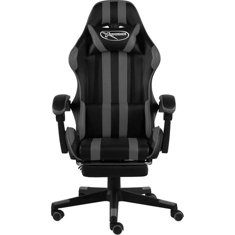 Maison Exclusive - Gaming-Stuhl mit Fußstütze Schwarz und Grau Ku (1/5)