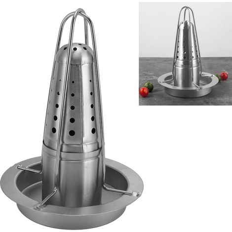 Tournebroche Vertical Stainless Steel 1 Set x Chicken Roaster Rack (5 Parts) Roaster Holder BBQ Grill Outdoor Portable Detachable (1/5)