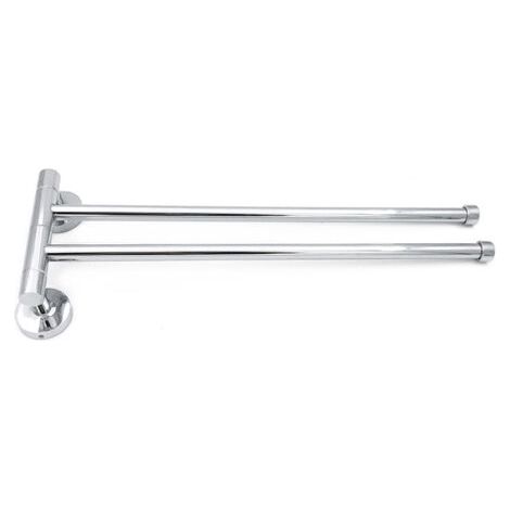 Porte Serviettes Mural 180° Serviette Support Porte-Serviettes Acier Inoxydable Barre à Serviettes Chrome (2-armer) (1/5)