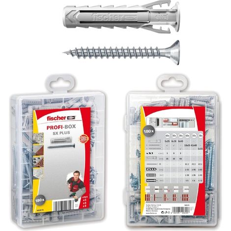 Fischer Boîte Taco SX 5x25/6x30/8x40 + Torx 3.5x35/4.5x40/5x55 180 Unités