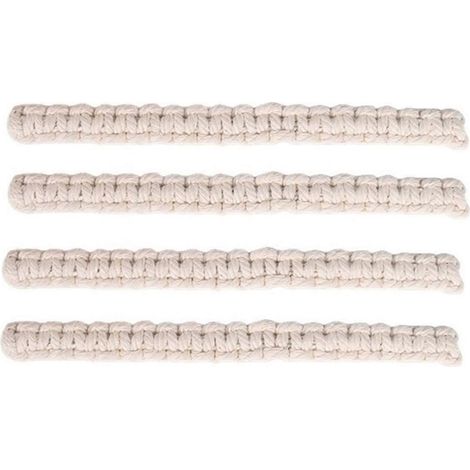 Corde en coton tissée à la main, à la couleur changeante, blanc crème (1/5)