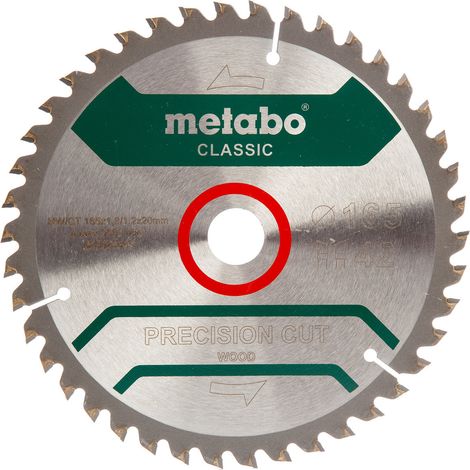 Metabo 628026000 165 x 1.8 x 20mm 42T Precision Cut Circular Saw Blade for Wood (1/3)