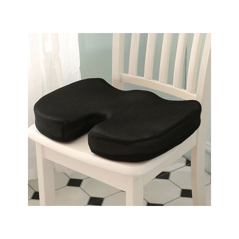 Coussin de siège en mousse à mémoire de forme avec gel rafraîchissant, soulagement douleur coccyx - Assise ergonomique pour chaise, voiture, coussin fessier (1/4)