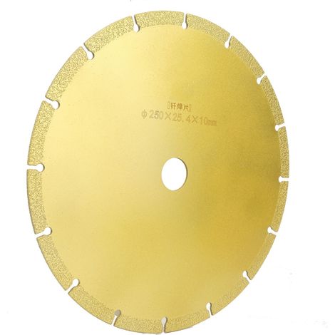 Disque de scie circulaire diamant 250mm, meule segmentée brasée, lame à tronçonner 25,4 x 10mm pour béton (1/5)