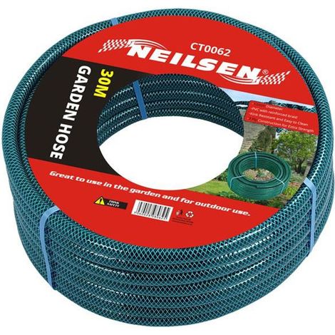 Neilsen Reinforced PVC Rubber Garden Water Kink Resistant Hose Pipe 30m 3 layer