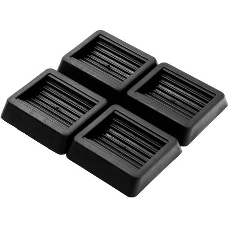 Lot de 4 patins rectangulaires antidérapants pour roulettes de meubles roues en caoutchouc arrêts en caoutchouc cale porte en (1/4)