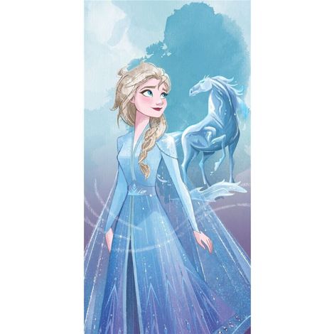 Serviette de plage - Disney La Reine des Neiges - Elsa Et Son Cheval - 70x140 cm (1/3)