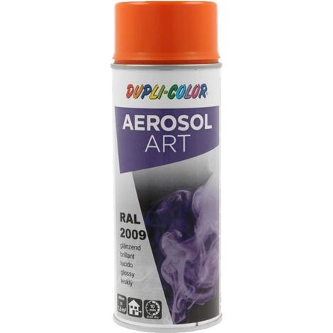 Bombe de peinture - Orange trafic - RAL 2009 - Brillant - Tous supports - Aérosol Art (1/2)