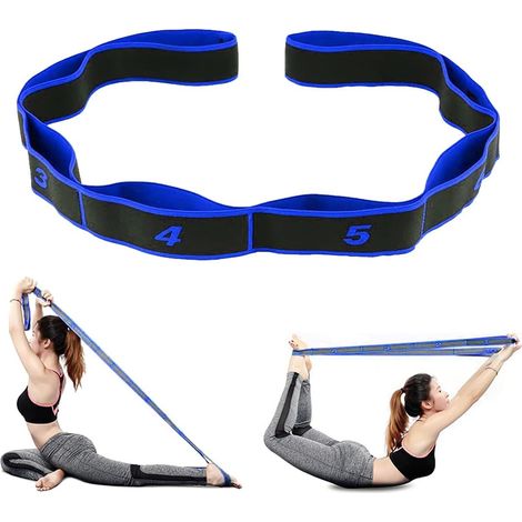 Sangle de Yoga, Band D'étirement de Yoga avec 8 Boucles,  Jambes Ceinture D'étirement des Ligaments, Sangle de Yoga Elastique pour Yoga, Fitness