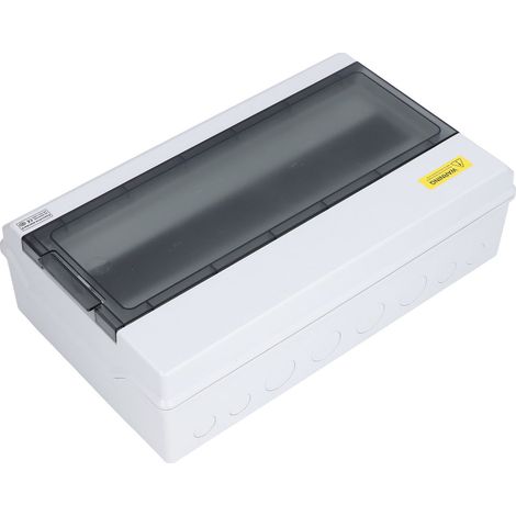 Boîte de distribution étanche IP66 18 modules rail DIN extérieur transparent coffret de jonction protection (1/5)