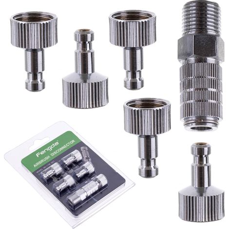 SCHNELLKUPPLUNGEN FÜR AIRBRUSH-SCHLAUCH 6 STÜCK GEWINDE 1/8 PNEUMATIKKUPPLUNGEN (1/4)