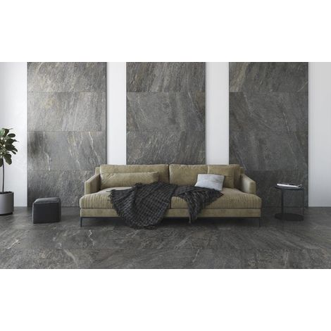 Bayonne – Baldosa porcelánica efecto piedra · interior y exterior - Óxido - 60x60 cm · 20 mm - Palet completo (1/5)