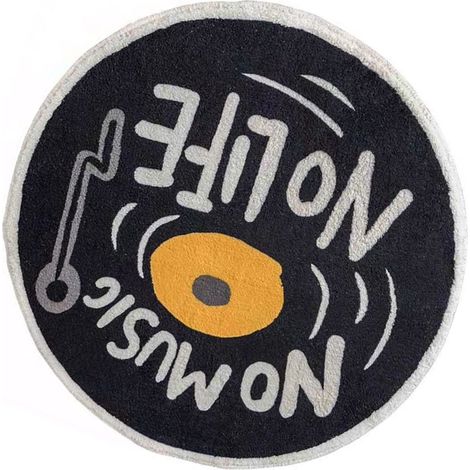 【Saugfähige Badematte】 Vintage-CD-Schallplatten-Design, rutschfest, weich und dick, Kunstkaschmir, Matratzentyp 1, 60 x 60 cm (1/5)