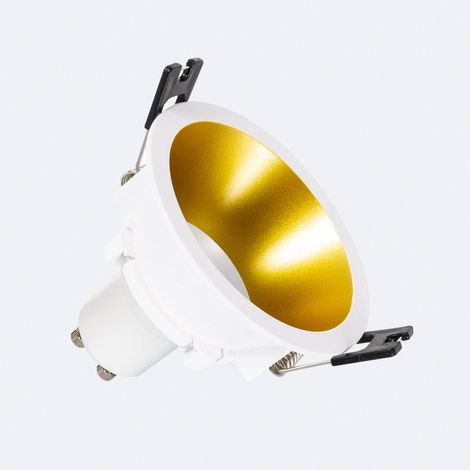Foco Downlight Cónico GU10 6W Corte Ø 75 mm PC No Flicker 4000K Dorado Blanco Neutro