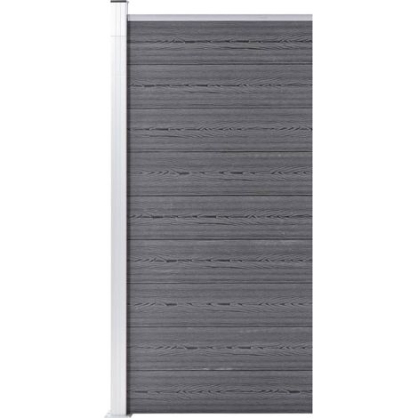 FIMEI Panneau de clôture WPC 95x186 cm Gris (1/5)