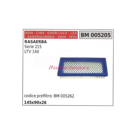 Filtro aria CINA motore rasaerba serie 215 LTV 140 005205
