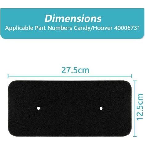 2 Filtres Éponge pour Sèche-Linge à Condensation et Pompe à Chaleur – Dimensions 275 x 125 x 10 mm – Compatible avec Modèles Standard (1/5)