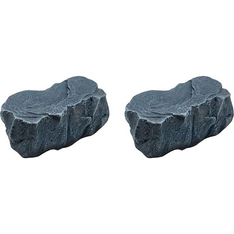 2 cajas de llaves ocultas con acabado de imitación de piedra para uso exterior - Funda de repuesto de resina segura para llaves de jardín o patio (estilo piedra)