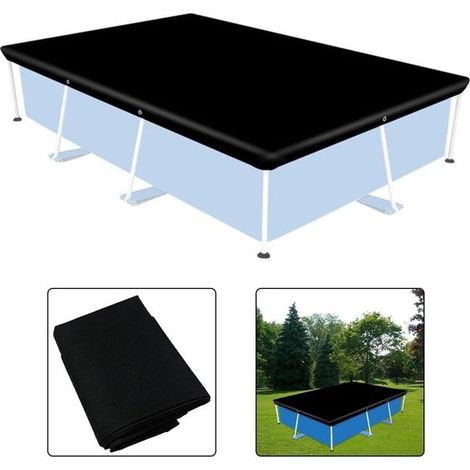 Cubierta para piscina - Cubierta para piscina exterior - Protege tu piscina - Protección UV - 221 x 150 cm - Negro (1/5)