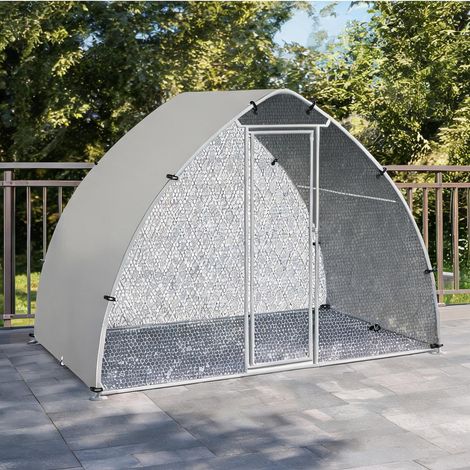 Poulailler argent en acier 304 x 190 x 220 cm (1/5)