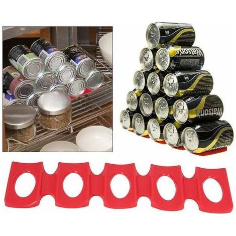 Tappetino organizer in silicone per frigorifero (rosso), portabottiglie da vino, portabottiglie da birra, tappetino per riporre le bottiglie in frigorifero (1/5)
