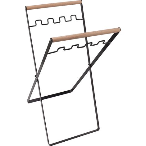 Sac en fer pour déchets, support à sacs de feuilles extérieur pliable, porte-poubelle de camping noir (1/5)