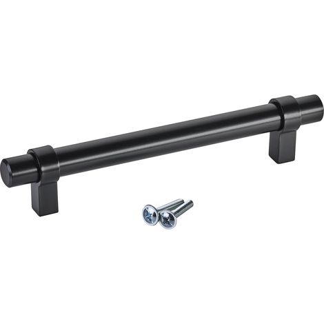 SOTECH Möbelgriff G20 Ø 14 mm Stahl schwarz matt lackiert, Bohrlochabstand (BA) 128 mm
