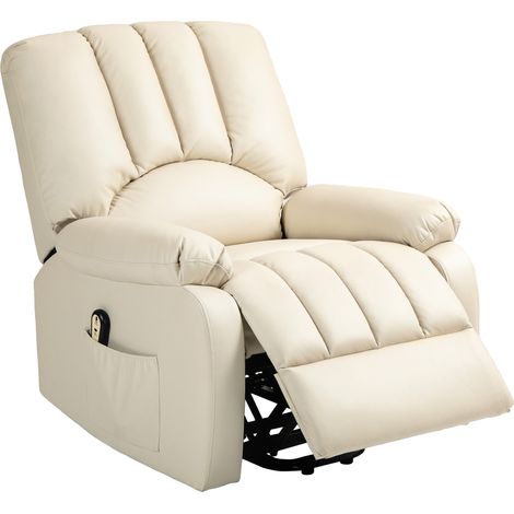 Fauteuil relax inclinable électrique releveur avec repose-pied et télécommande 86 x 92 x 102 cm Beige (1/5)