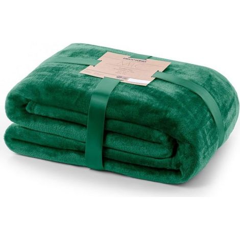 Filiyano-Couvre-lit / couverture - DECOKING - Sardi - 70 x 150 cm - Vert bouteille - Écailles de poisson Vert bouteille (1/4)