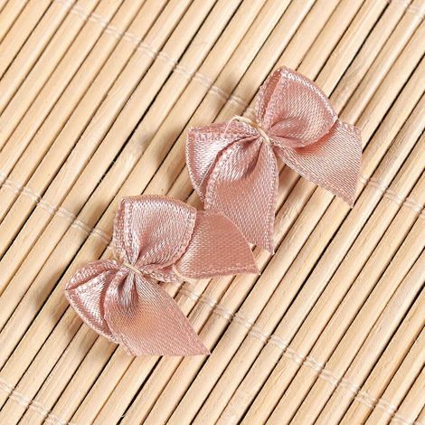 Nœuds en ruban, nœuds papillon, fleurs, décoration, 60 pièces, nœuds pour cheveux faits main, café (1/4)
