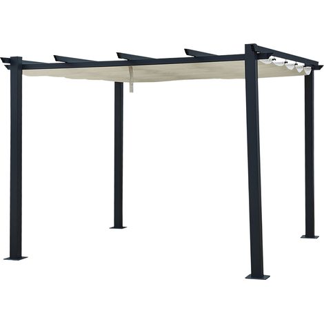 Freistehende Pergola 3 × 3m CASSIS beige - Aluminiumstruktur