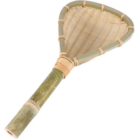 Teelöffel/Schöpflöffel aus geflochtenem Rattan, Spatel/Kochsieb für Suppen, Eintöpfe, Soßen, warme und kalte Gerichte, 40 cm (1/5)