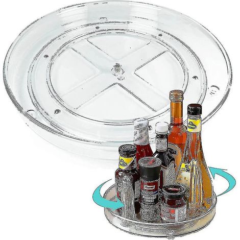 Plateau tournant Lazy Susan pour placard, antidérapante, étagère à épices rotative pour la cuisine - pour usage en cuisine (1/5)