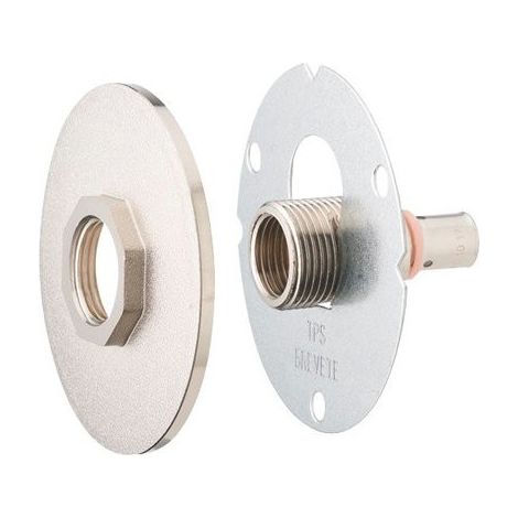 Raccord de raccordement R'FIX Extérieur pour tube PER finition nickelée Riquier, diamètre 16 mm, femelle 1/2"