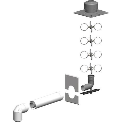 Ensemble de tube Atec PolyTwin avec raccord en plastique DN 80/125 - DN 80 (1/2)