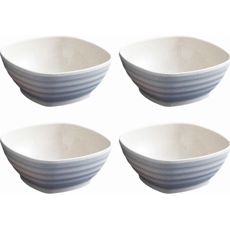 Unzerbrechliche Müslischalen aus Weizenstroh – JINFGERNE – Wiederverwendbar, spülmaschinen- und mikrowellengeeignet – 4er-Set für Müsli, Suppe und Reis