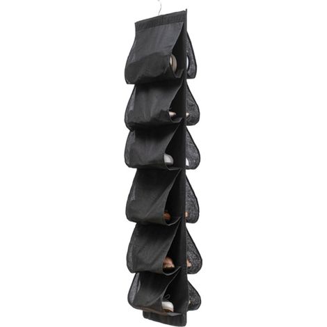 Chaussures Suspendu Organiseur Rangement Derrière Porte 117 x 32CM avec 12 Poches, Organisateur de Porte, Porte étagère à Chaussures, Noir (1/5)