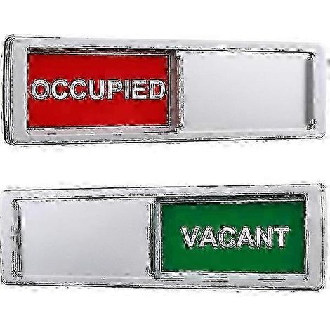 Panneau de porte coulissante « Disponibilité/Occupation » - 17,8 cm x 5,1 cm - Argent - SZRH AF SP (1/5)