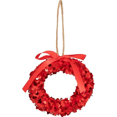 Soggetto cuore in polistirolo con paillettes h.11cm rosso - Feeric lights & christmas