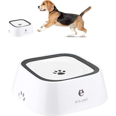 Bardusch-Bol d'eau pour Animaux de Compagnie, Anti-éclaboussures Distributeur pour Animal de Compagnie, d'eau Eau Lente Distributeur d'alimentation pour Chien Chat(gray) (1/5)