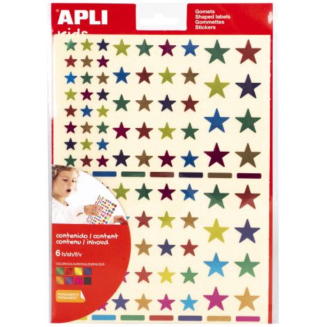 APLI 18396 etiqueta autoadhesiva Estrella Permanente