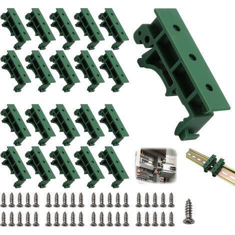 10 coppie di adattatori per guida DIN - C45, montaggio su guida da 35 mm con viti - Supporto per schede elettroniche in plastica PA66 per impieghi gravosi, per scatole elettriche, facile montaggio e u (1/5)