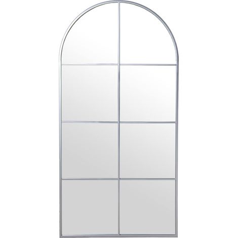 Miroir de fenêtre Murale en métal et arrière en Bois MDF argenté 80 x 3 x 160 cm, INT. 77 x 157 cm (1/3)