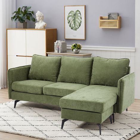 3-Seater Upholstered Corner Sectional Sofa (1/4)