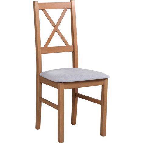 Selsey TRUNOS - Silla de comedor acolchada - gris claro/nogal